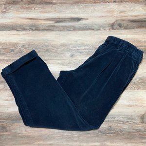 90s Vintage Wide Wale Polo Ralph Lauren CORDUROY PLEATED PANTS Navy Trousers